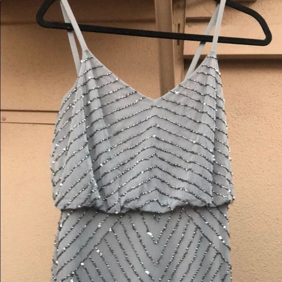 Adrianna Papell Bluson Art Deco Beaded Dress Spark - Picture 8 of 8